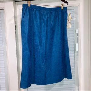 NWT Vintage Graff Blue Elastic Waist Polyester Skirt Size 32 Made in USA